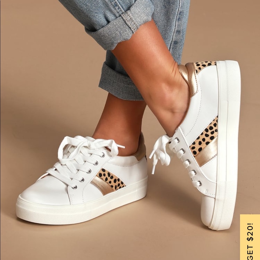 Roane Cheetah Calf Hair Flatform Sneakers